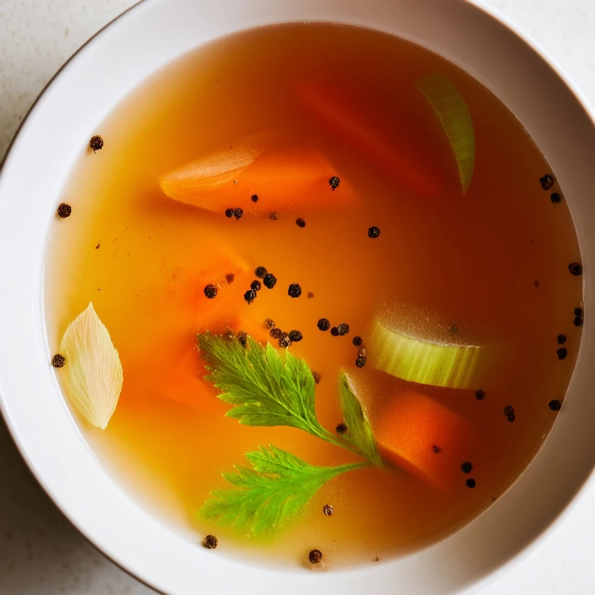 Homemade vegetable broth kitchen scraps