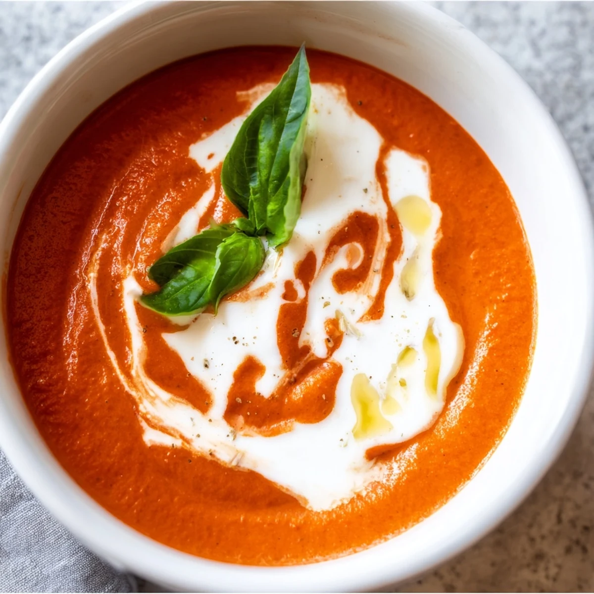 Golden roasted tomatoes and garlic cloves ready to be blended into a rich Creamy Tomato and Roasted Garlic Bisque.