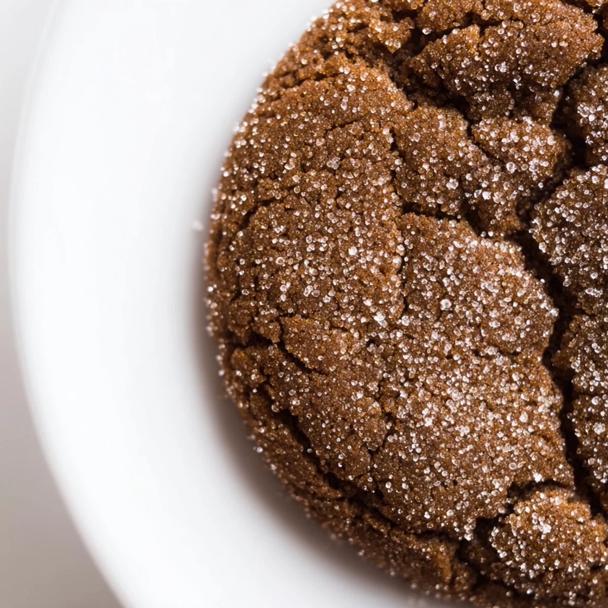 Freshly baked Soft Molasses and Ginger Cookies rolled in sugar, served on a rustic wooden board.