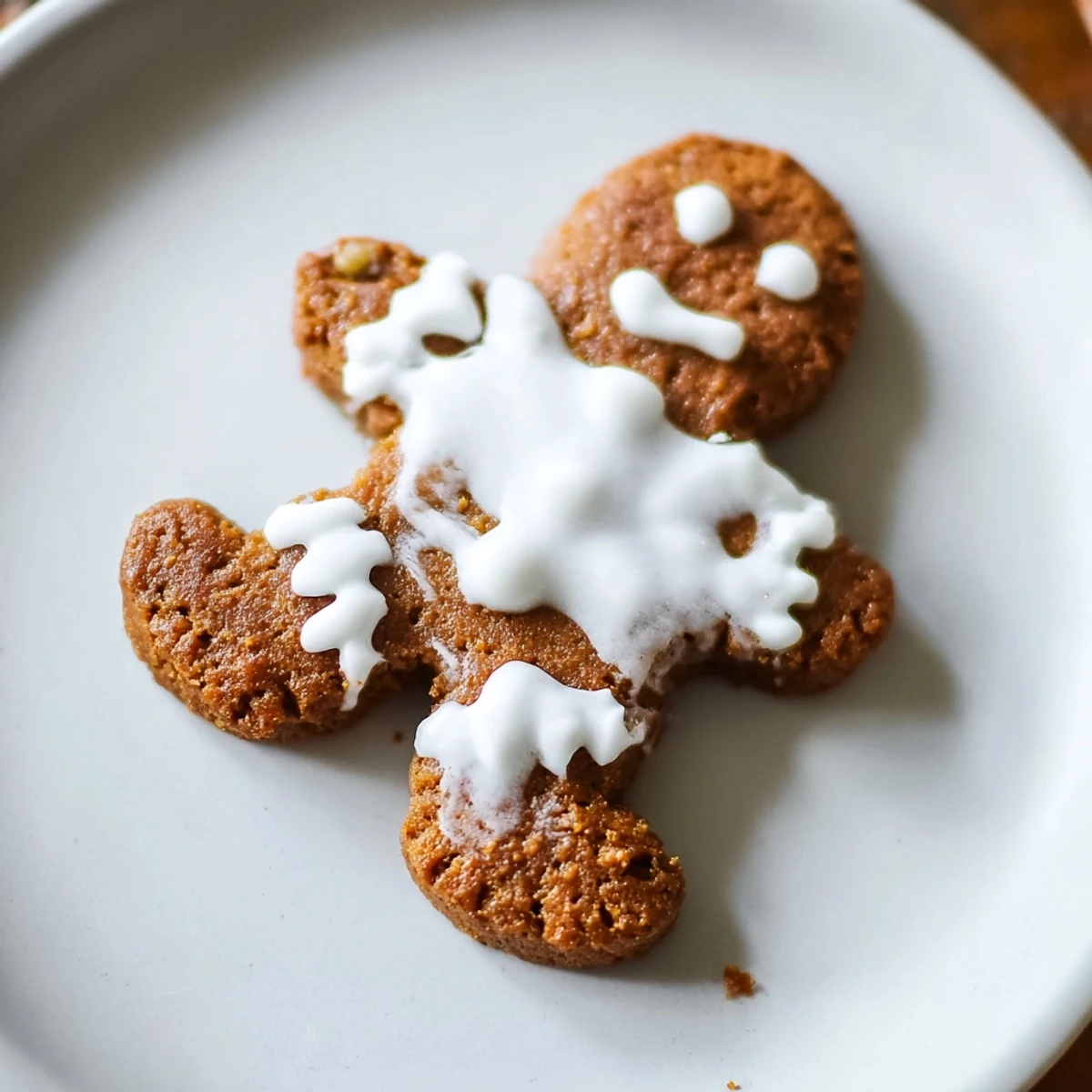 Gingerbread Man Cookies with icing are piped onto a tray, showing festive shapes and smooth vanilla frosting.