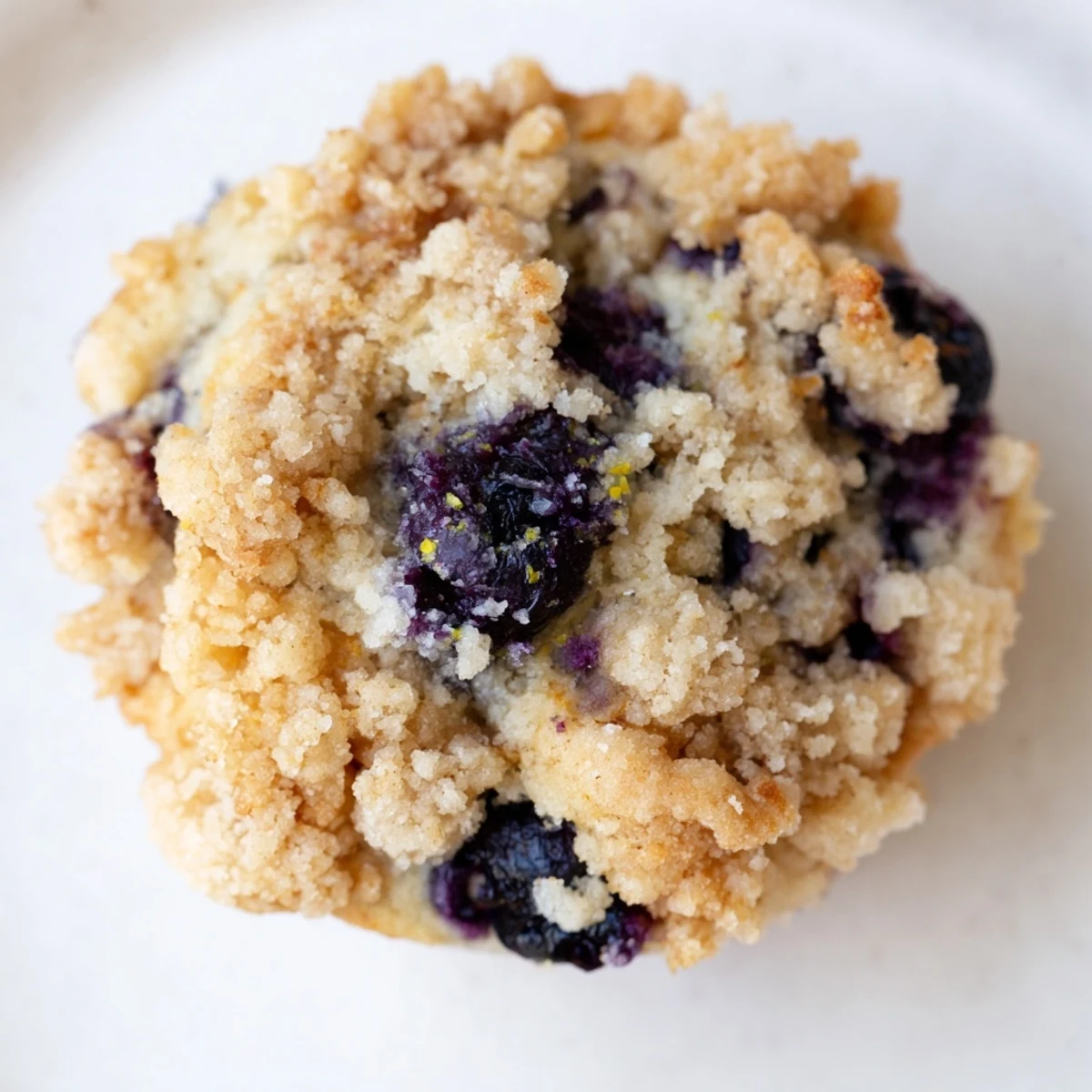 Warm Lemon Blueberry Muffin Tops with a buttery streusel topping, perfect with morning coffee.
