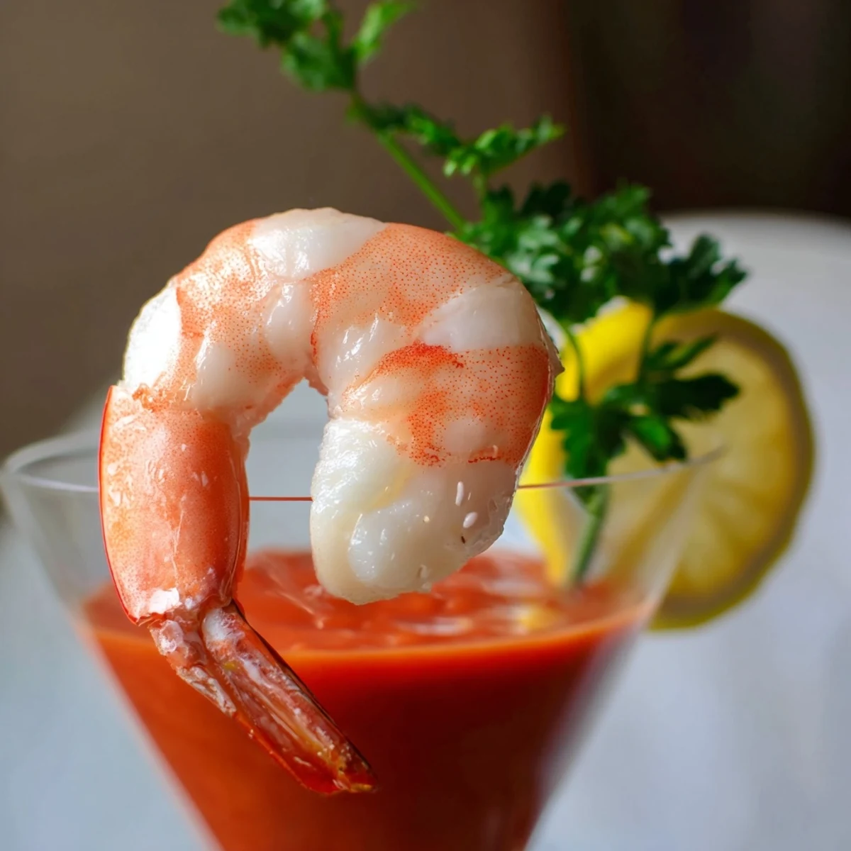 Succulent chilled shrimp are arranged beautifully with lemon wedges, highlighting the easy preparation of this Romantic Shrimp Cocktail for special occasions.