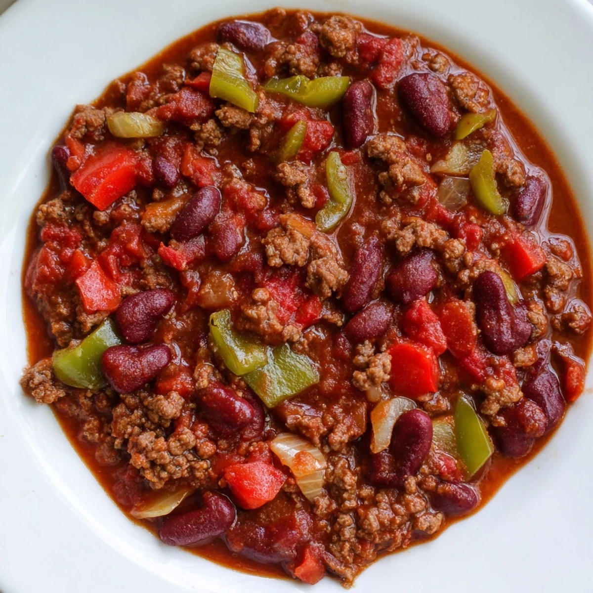 Serving suggestions for Beef Chili with Kidney Beans and Tomatoes alongside cornbread and shredded cheese for a cozy meal.