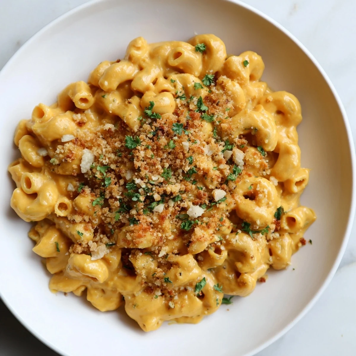 Golden roasted butternut squash cubes are blended into a creamy sauce coating elbow macaroni for this Vegan Butternut Squash Mac and Cheese.