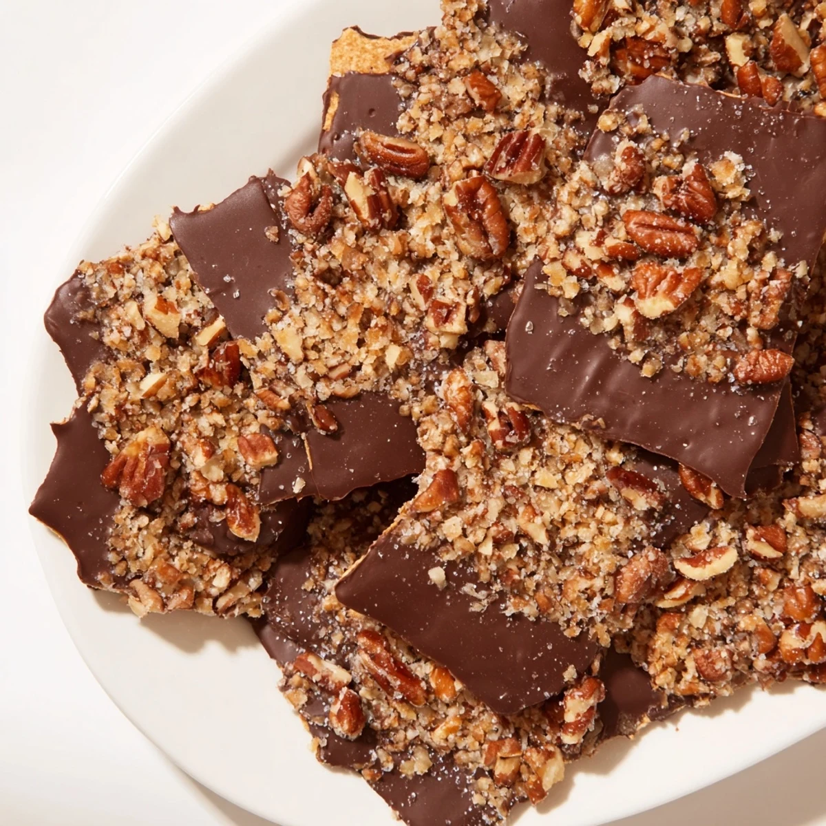A close-up of chocolate covered matzo crackers with colorful sprinkles and shredded coconut, served alongside a steaming mug of coffee.  