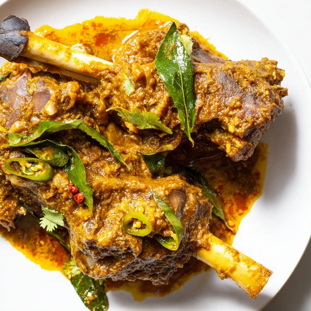 Tender lamb shanks simmer in a rich Sri Lankan Lamb Shank Curry with aromatic spices and creamy coconut milk.
