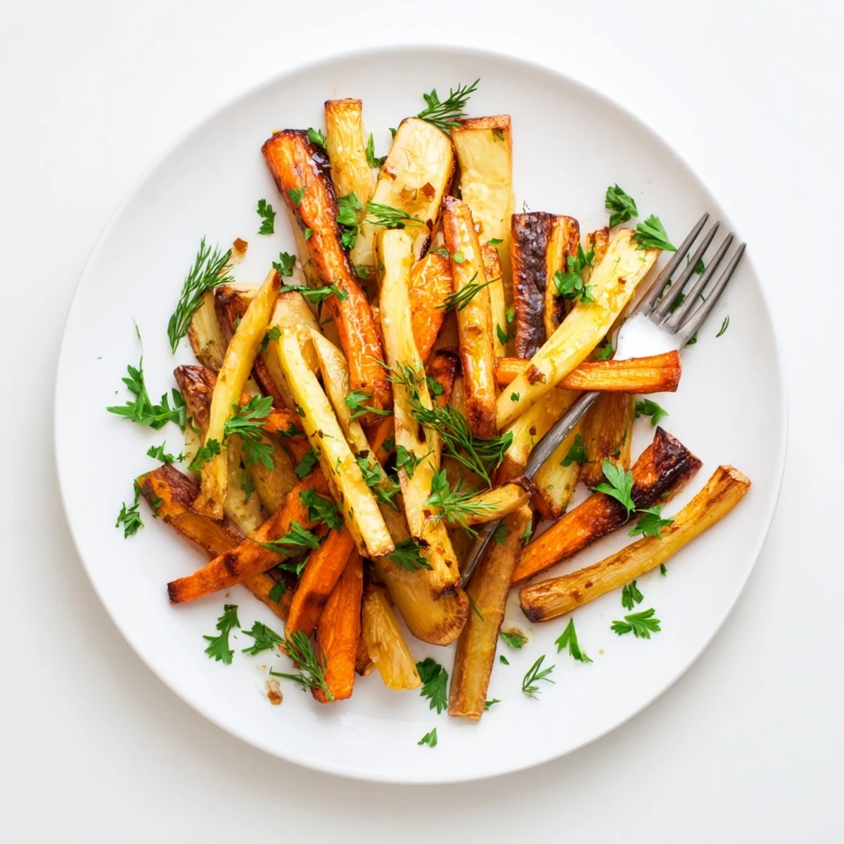 Golden Tarragon and Honey Parsnips and Carrots, tender and fragrant, served warm alongside a main course.