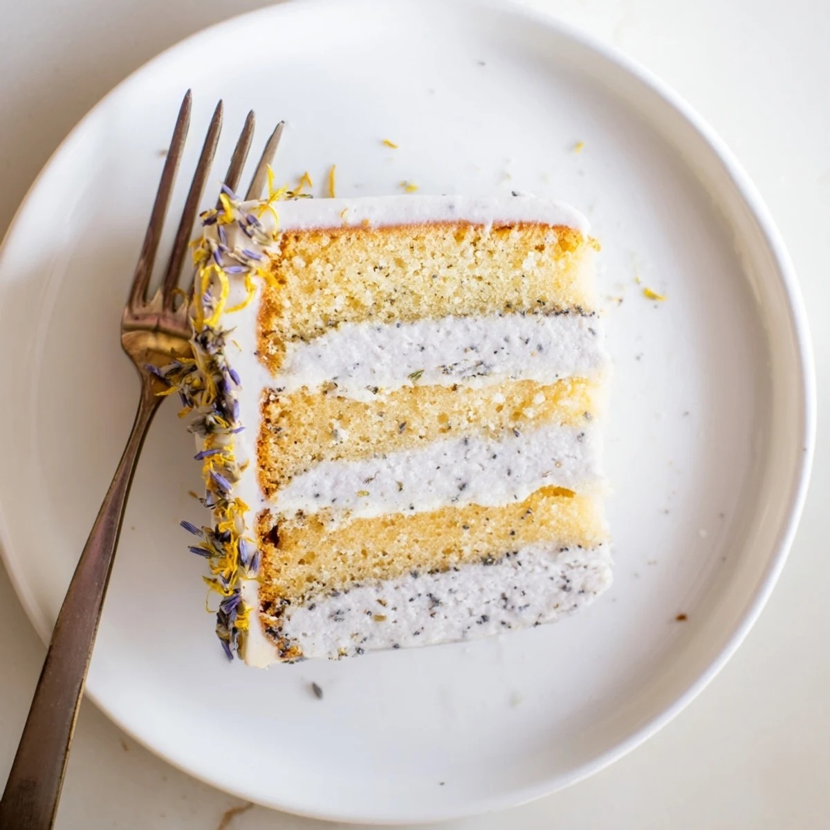 Moist Earl Grey tea cake drizzled with fragrant syrup and velvety vanilla buttercream