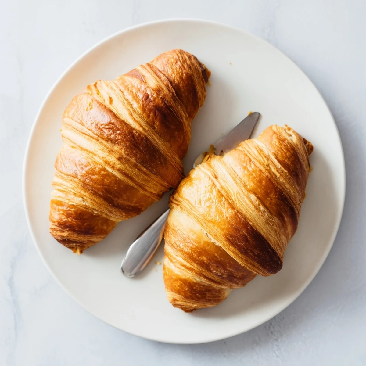 Freshly baked easy air fryer croissant recipe displaying perfectly crisp crescent shapes on wire rack