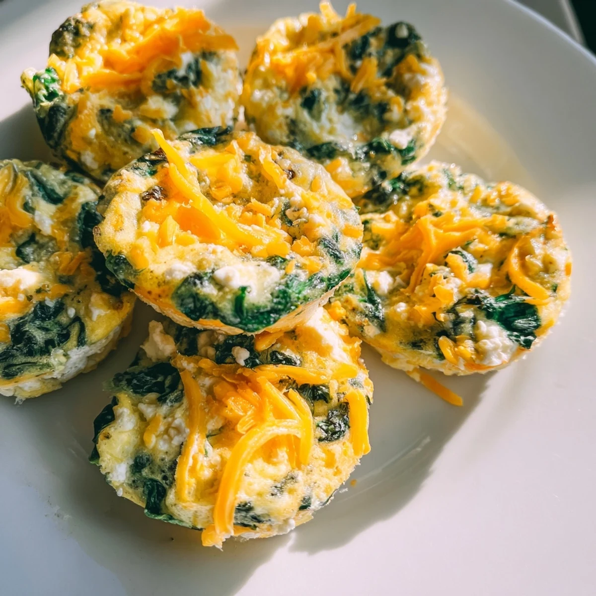 Fluffy spinach and feta egg muffins ready for healthy breakfast meal prep