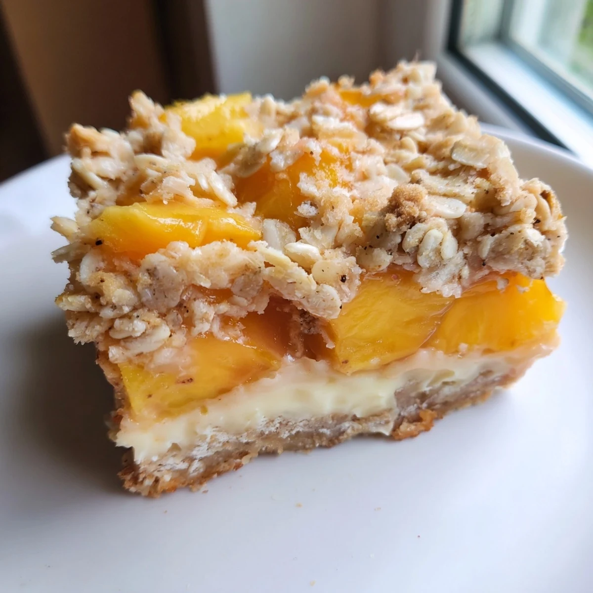 Peaches And Cream Crumble Bars