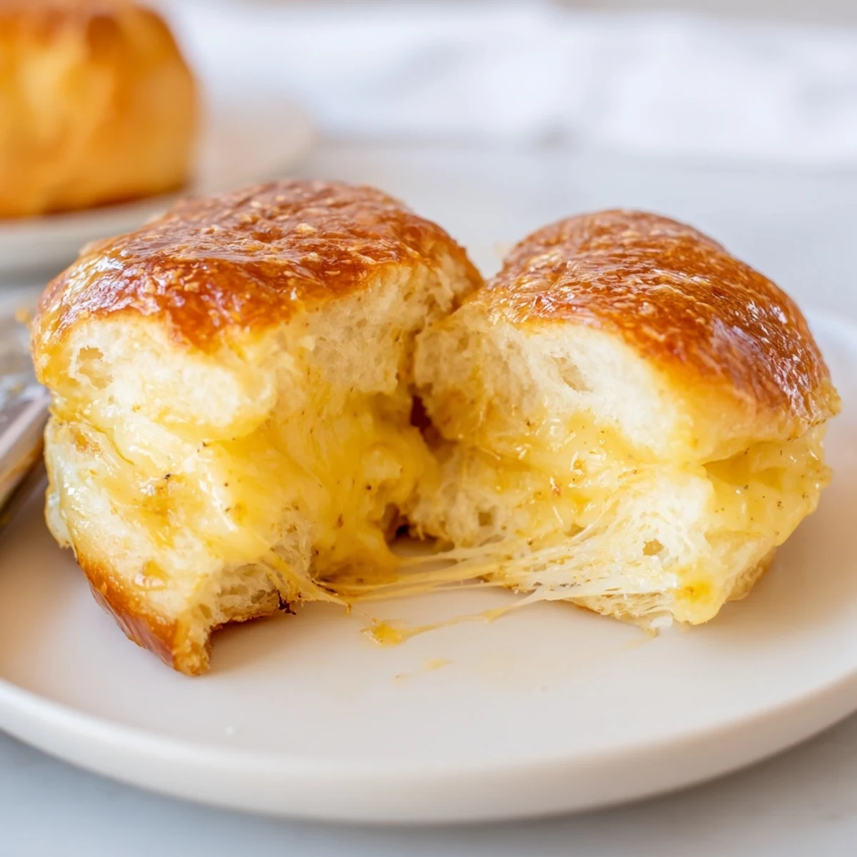 Mini Grilled Cheese Hawaiian Rolls Recipe: warm, gooey cheddar tucked in golden rolls