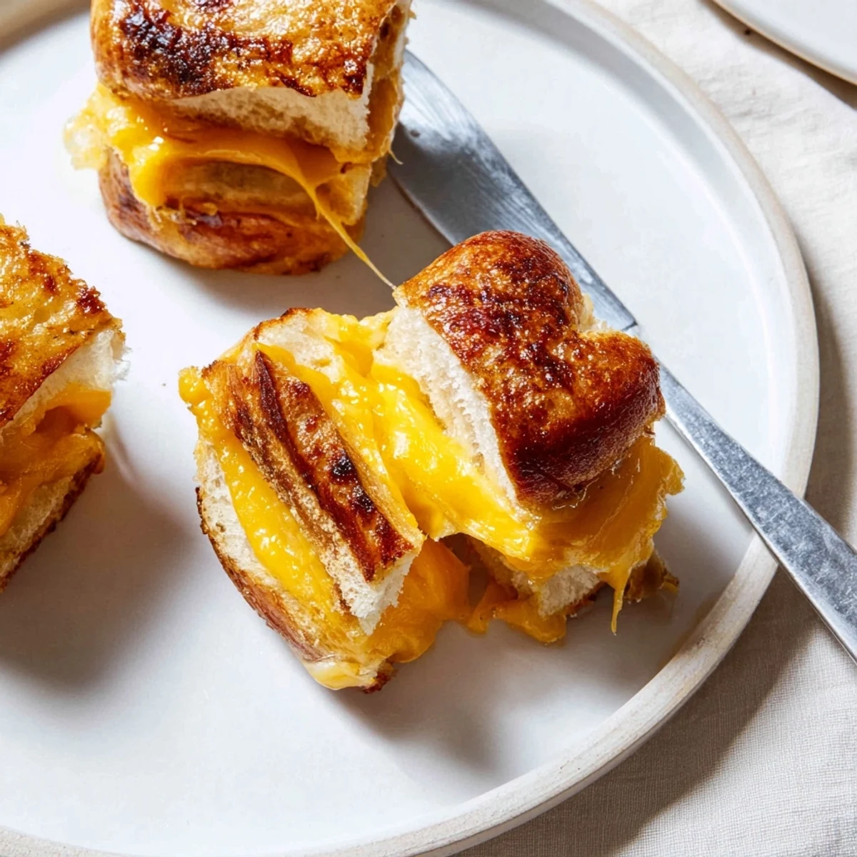 Mini Grilled Cheese Hawaiian Rolls Recipe served warm on a party platter
