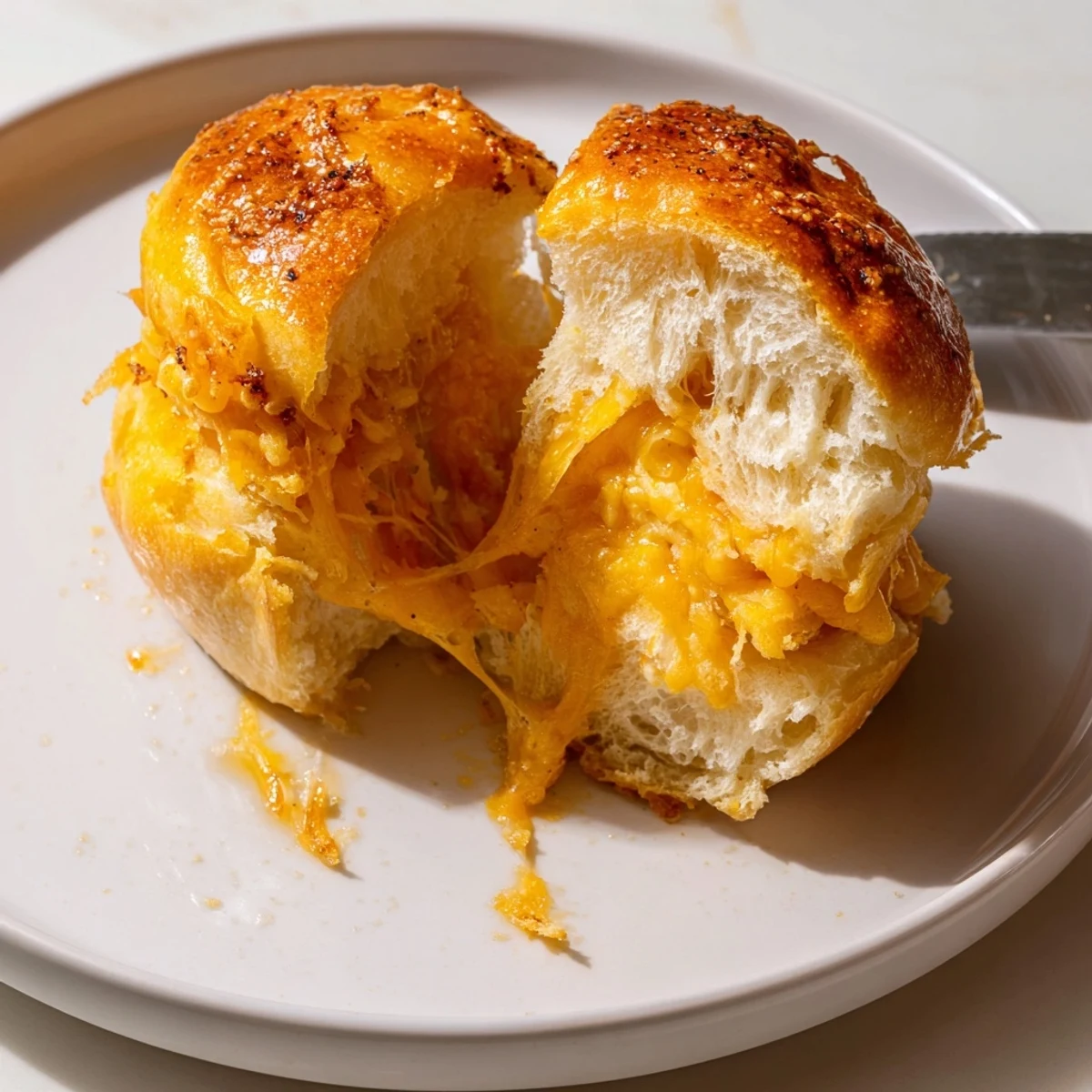 Mini Grilled Cheese Hawaiian Rolls Recipe with buttery, toasted tops and melty cheddar