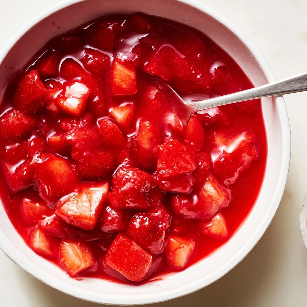 Strawberry Cake Filling Recipe simmered with lemon, tasting bright and slightly syrupy.