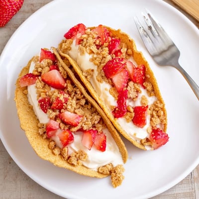 Strawberry Crunch Cheesecake Tacos